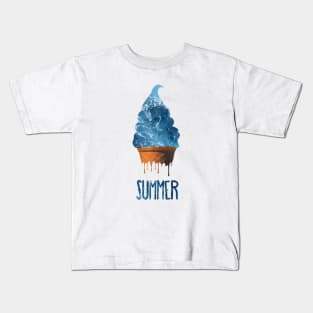 SUMMERTIME ICE CREAM, ocean waves ice cream, happy summer Kids T-Shirt